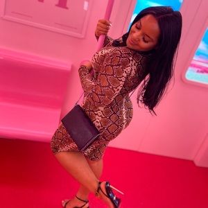 BCBG Snake print midi dress.